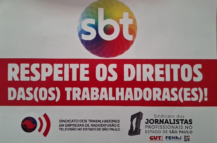 TVSBT: SINDICATOS REALIZAM ATO NA PORTA DA EMPRESA